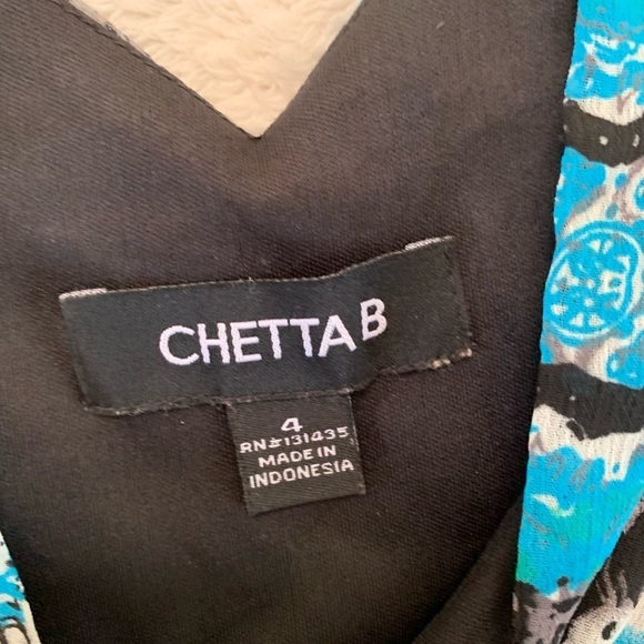 Chetta B Multicolored V-neck Asymmetrical Dress Size 4 - Picture 10 of 15